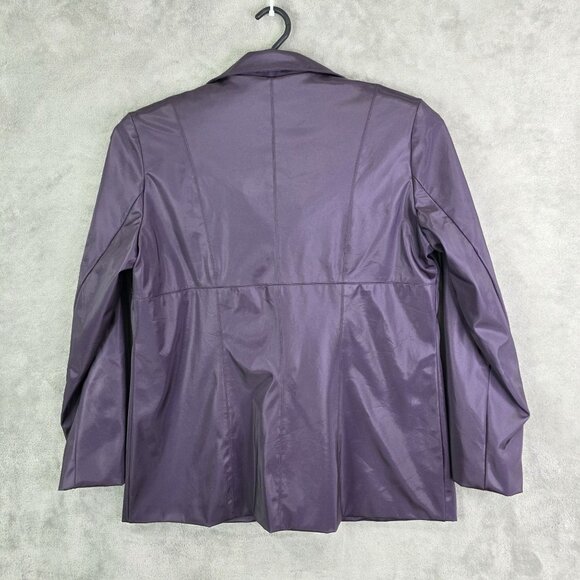 Womens Purple CS Signature Jacket Button Front Polyurethane Polyester Size L - Picture 5 of 8